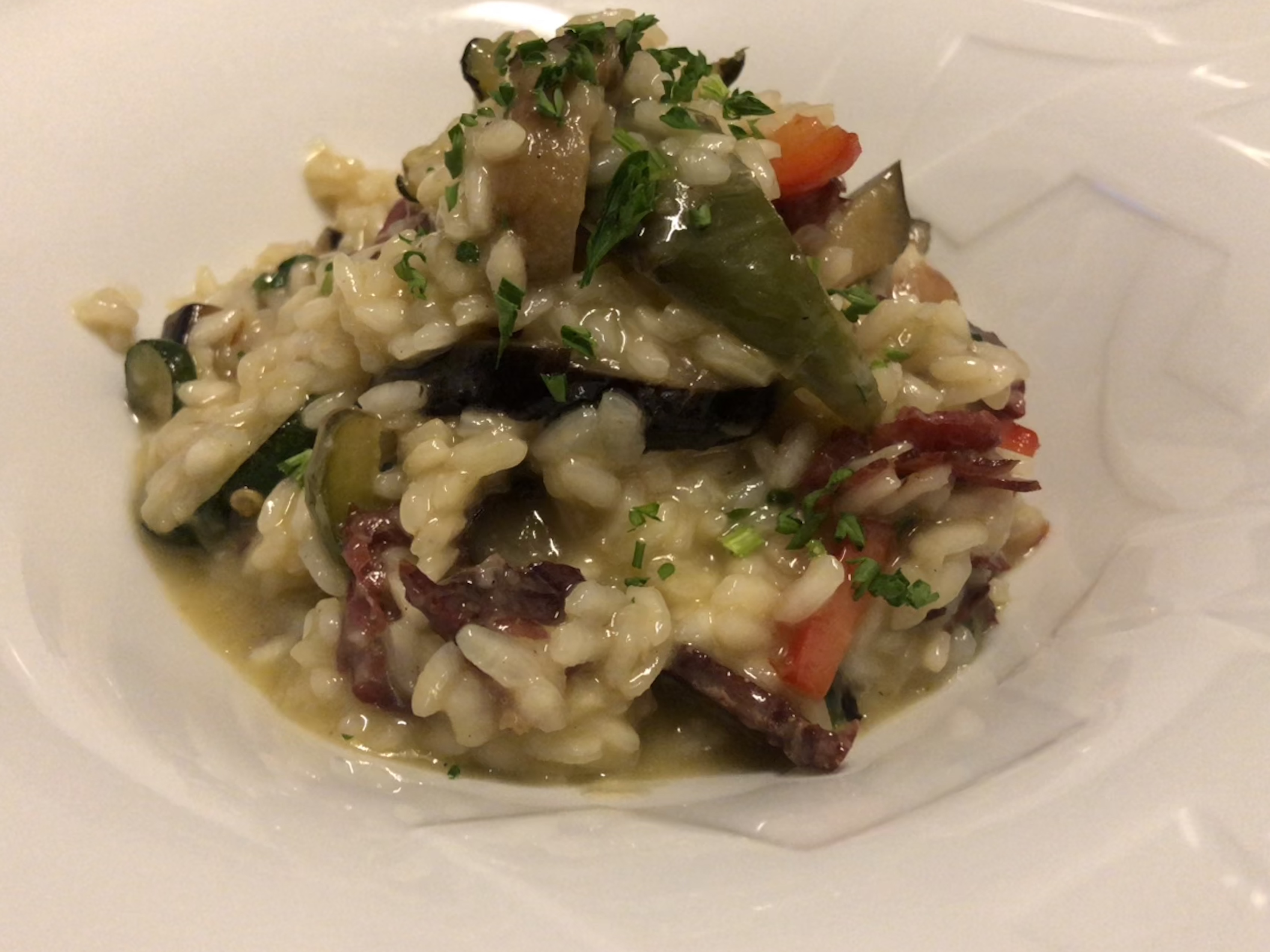 Risotto legumes et boeuf fume