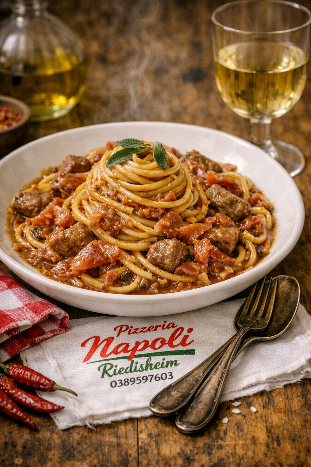 Spaghetti facon saltimbocca